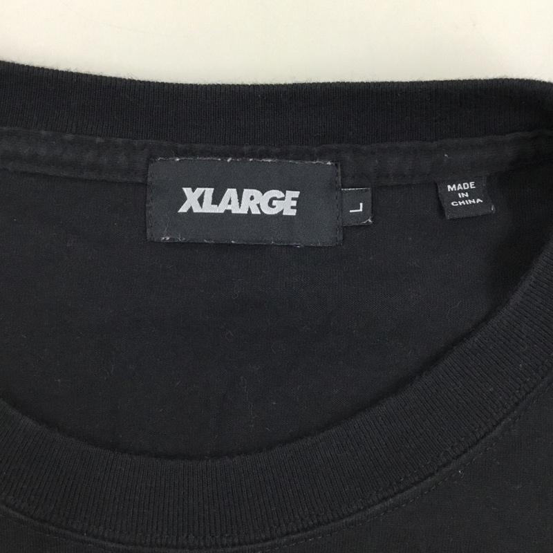 エクストララージ XLARGE Tシャツ 半袖 半袖カットソー プリントTシャツ クルーネックカットソー L ロゴ、文字 黒 / ブラック /  メンズ USED 古着 中古 10115161