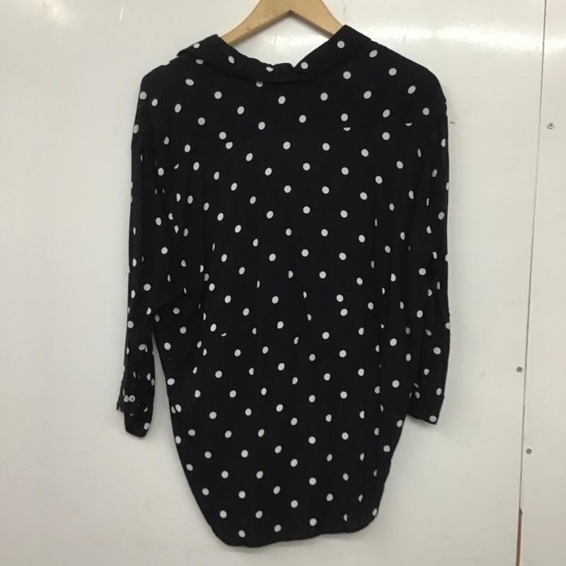 ザラ ZARA カットソー 七分袖 プルオーバーブラウス スキッパー XS ドット 黒 / ブラック /  レディース USED 古着 中古 10139234