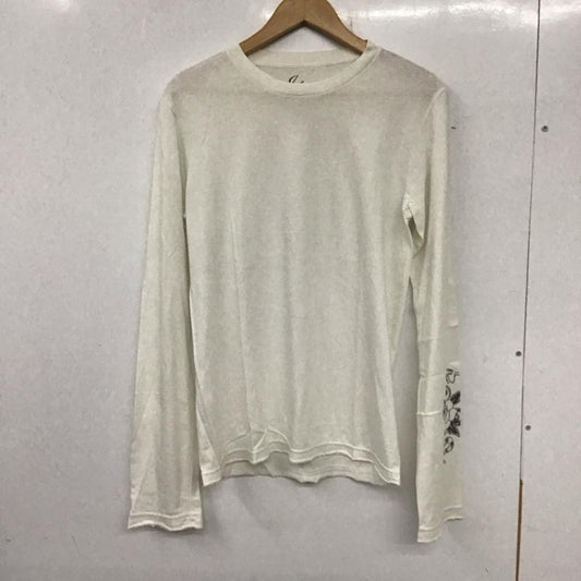 ナンバーナイン NUMBER (N)INE カットソー 長袖 長袖カットソー 無地カットソー クルーネック S プリント 白 / ホワイト /  メンズ USED 古着 中古 10137128