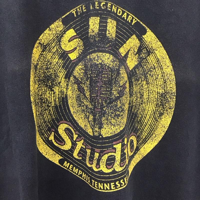 フルーツオブザルーム FRUIT OF THE LOOM Tシャツ 半袖 半袖カットソー プリントTシャツ クルーネックカットソー L プリント 紺 / ネイビー /  メンズ USED 古着 中古 10140147