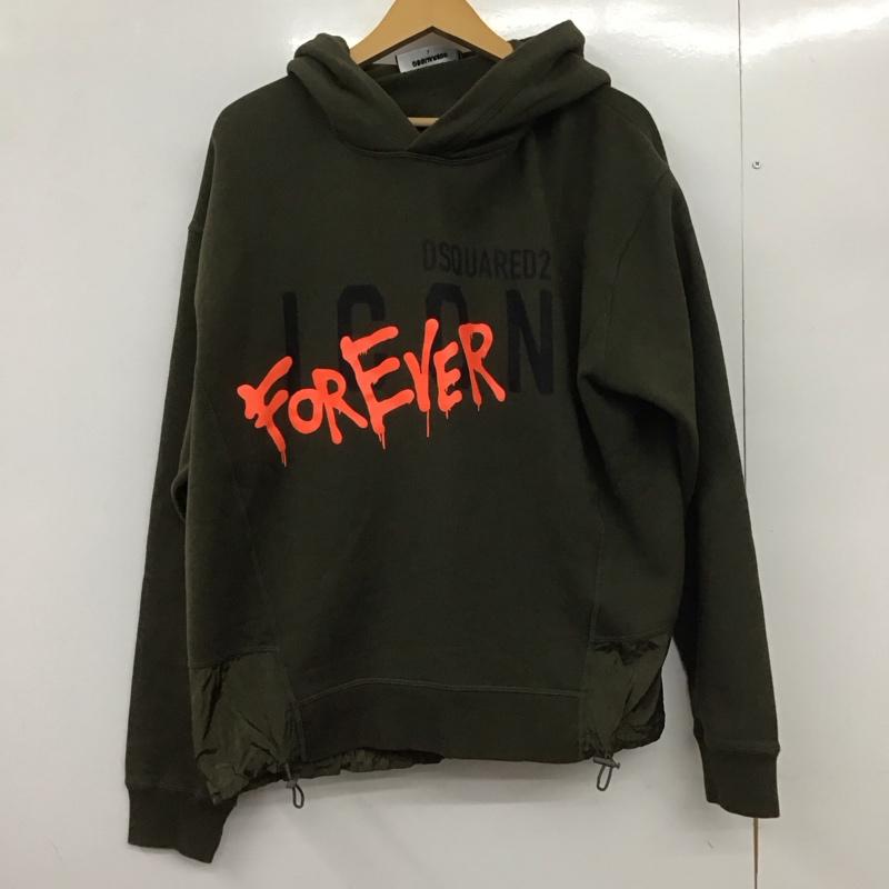 ディースクエアード DSQUARED2 パーカー 長袖 長袖パーカー プルオーバーパーカー スウェット L ロゴ、文字 カーキ / カーキ /  メンズ USED 古着 中古 10148758