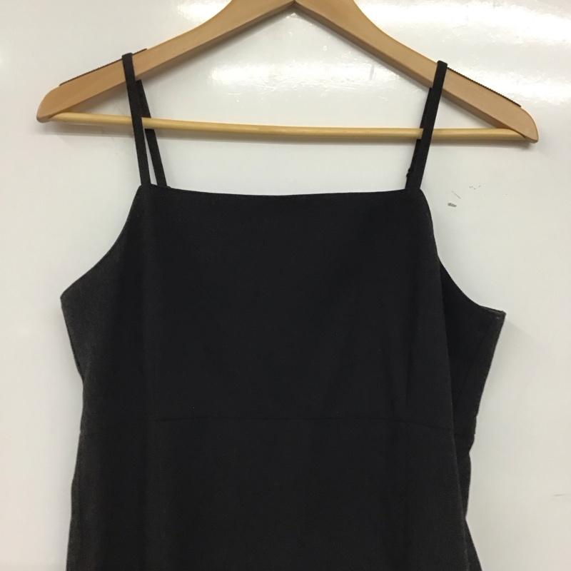 ヘザー Heather ワンピース ロングスカート HE070049CF 華奢キャミIラインワンピース 前スリット FREE 無地 黒 / ブラック /  レディース USED 古着 中古 10142273