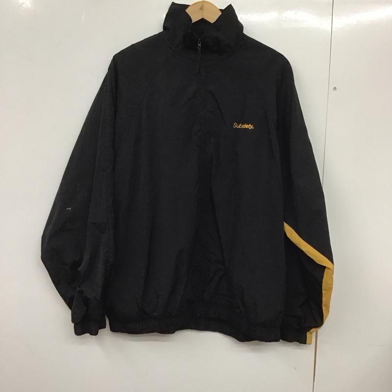 サブサエティ Subciety ジャケット、上着 ジャンパー、ブルゾン ジップアップジャンパー スタンドネック アウター XL ロゴ、文字 黒 / ブラック /  メンズ USED 古着 中古 10132596