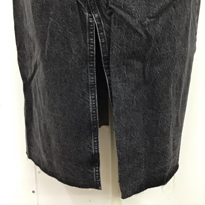 ザラ ZARA スカート ロングスカート 6164 187 800 デニム スリット カットオフ XS 無地 黒 / ブラック /  レディース USED 古着 中古 10120593