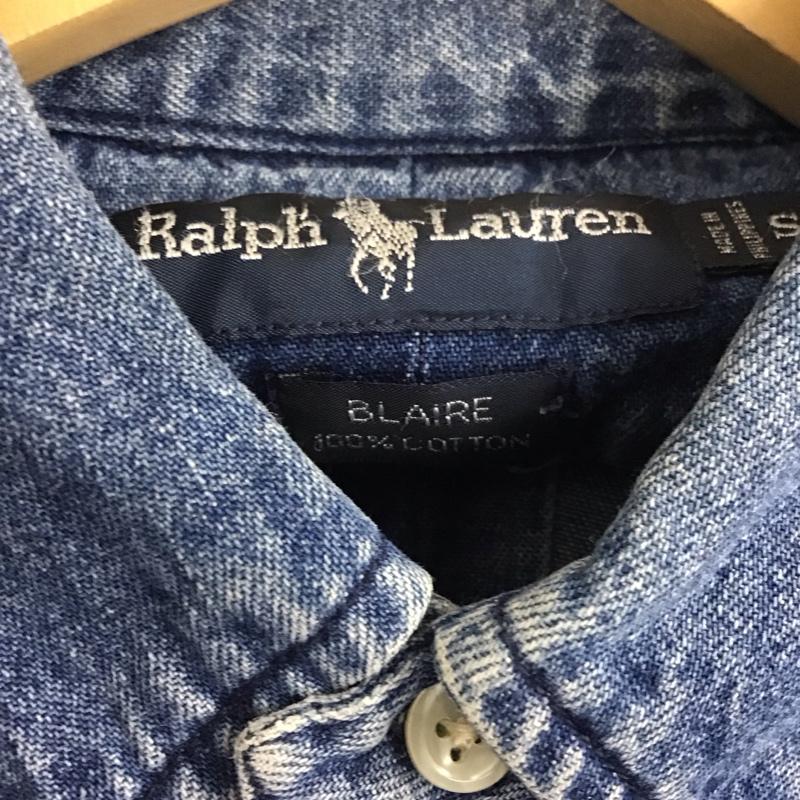 ラルフローレン RALPHLAUREN シャツ、ブラウス 長袖 長袖シャツ デニムシャツ カラーシャツ S ロゴ、文字 インディゴ / インディゴ /  メンズ USED 古着 中古 10130640