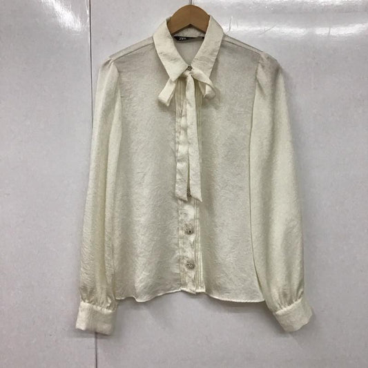 ザラ ZARA シャツ、ブラウス 長袖 M 無地 白 / ホワイト /  レディース USED 古着 中古 10130244