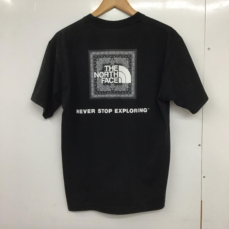 ザノースフェイス THE NORTH FACE Tシャツ 半袖 nt32108 バンダナスクエアロゴ プリントTシャツ L ロゴ、文字 黒 / ブラック /  メンズ USED 古着 中古 10132305