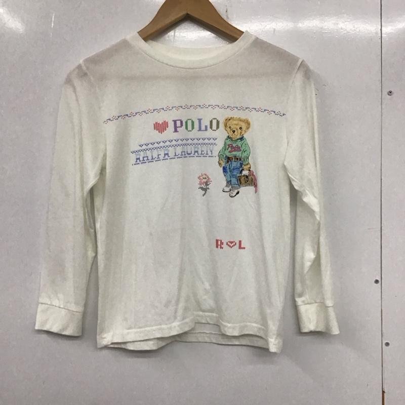 ポロラルフローレン POLO RALPH LAUREN カットソー 長袖 長袖カットソー プリントカットソー クルーネック L プリント 白 / ホワイト /  レディース USED 古着 中古 10136115
