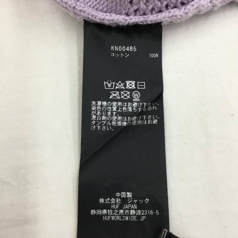 ハフ HUF ニット、セーター 半袖 MONOGRAM JACQUARD ZIP SWEATER L  紫 / パープル /  メンズ USED 古着 中古 10130857