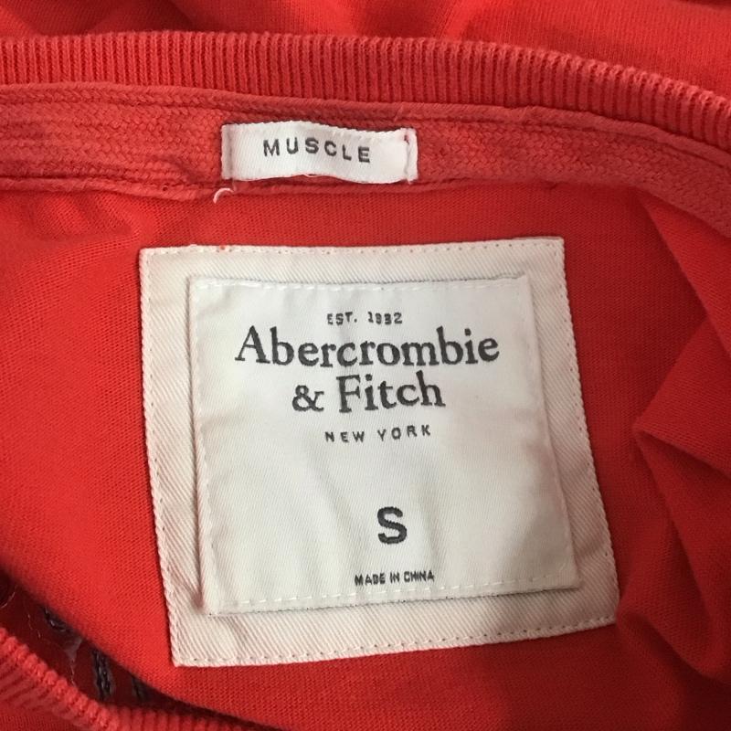 アバクロンビーアンドフィッチ ABERCROMBIE&FITCH Tシャツ 半袖 クルーネック 刺繍 S ロゴ、文字 赤 / レッド /  メンズ USED 古着 中古 10106960