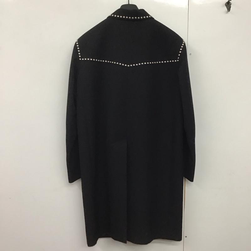 ディースクエアード2 DSQUARED2 ジャケット、上着 ジャケット、ブレザー s74aa0280 スタッズセミロングコート アウター スタッズジャケット 46 無地 黒 / ブラック /  メンズ USED 古着 中古 10142087