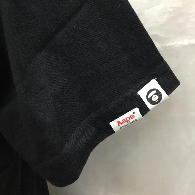 エーエイプバイアベイシングエイプ AAPE BY A BATHING APE Tシャツ 半袖 クルーネック プリント M ロゴ、文字 黒 / ブラック /  メンズ USED 古着 中古 10119802