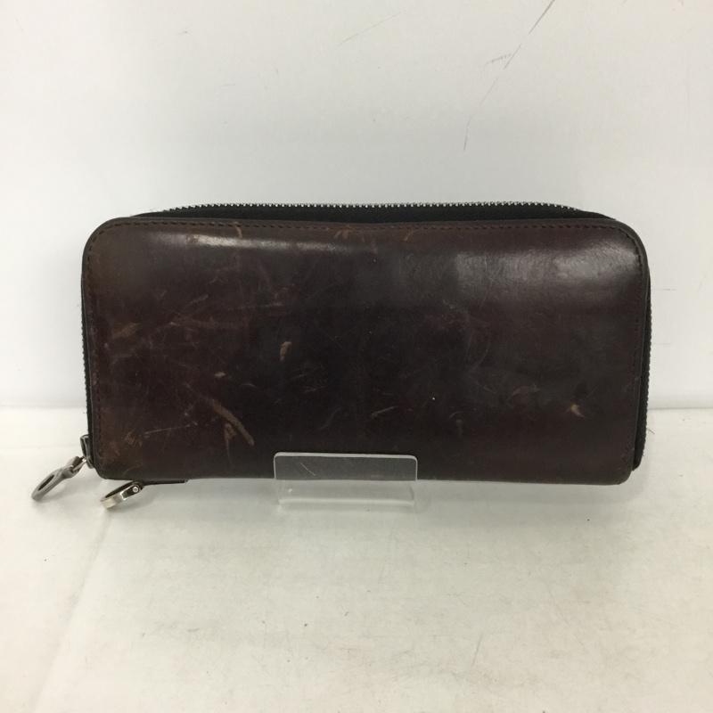 バックラッシュ BACKLASH 財布 長財布 ラウンドファスナー レザー 無地 茶 / ブラウン /  メンズ USED 古着 中古 10138014