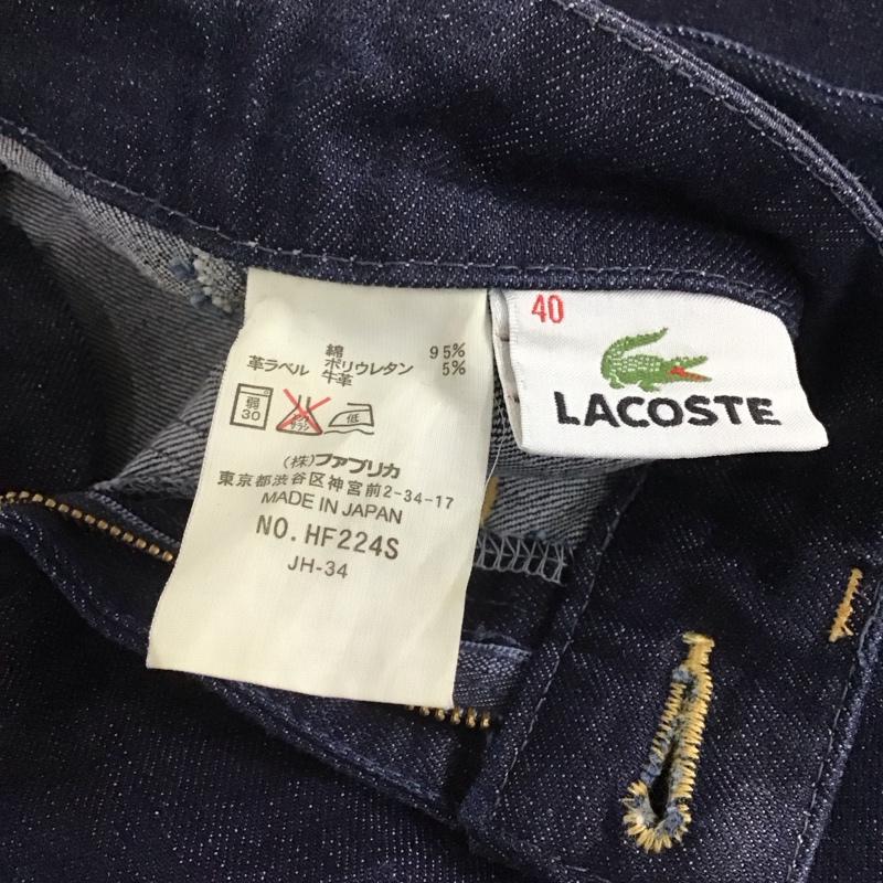 ラコステ LACOSTE パンツ デニム、ジーンズ デニムパンツ ワイドパンツ カジュアルパンツ ストレッチパンツ 40インチ 無地 インディゴ / インディゴ /  レディース USED 古着 中古 10134106