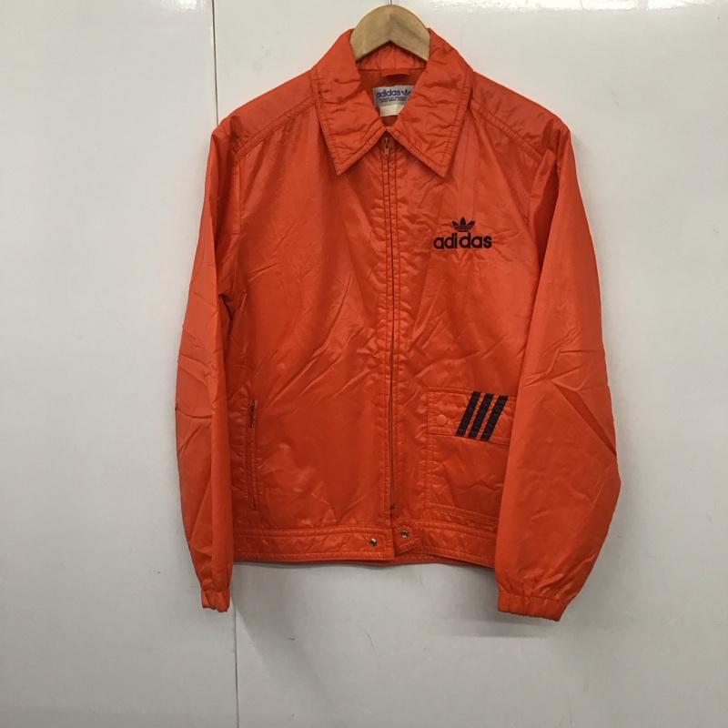 アディダス adidas ジャケット、上着 ジャケット、ブレザー ジップアップジャケット ナイロンジャケット アウター ロゴ、文字 橙 / オレンジ /  メンズ USED 古着 中古 10130721