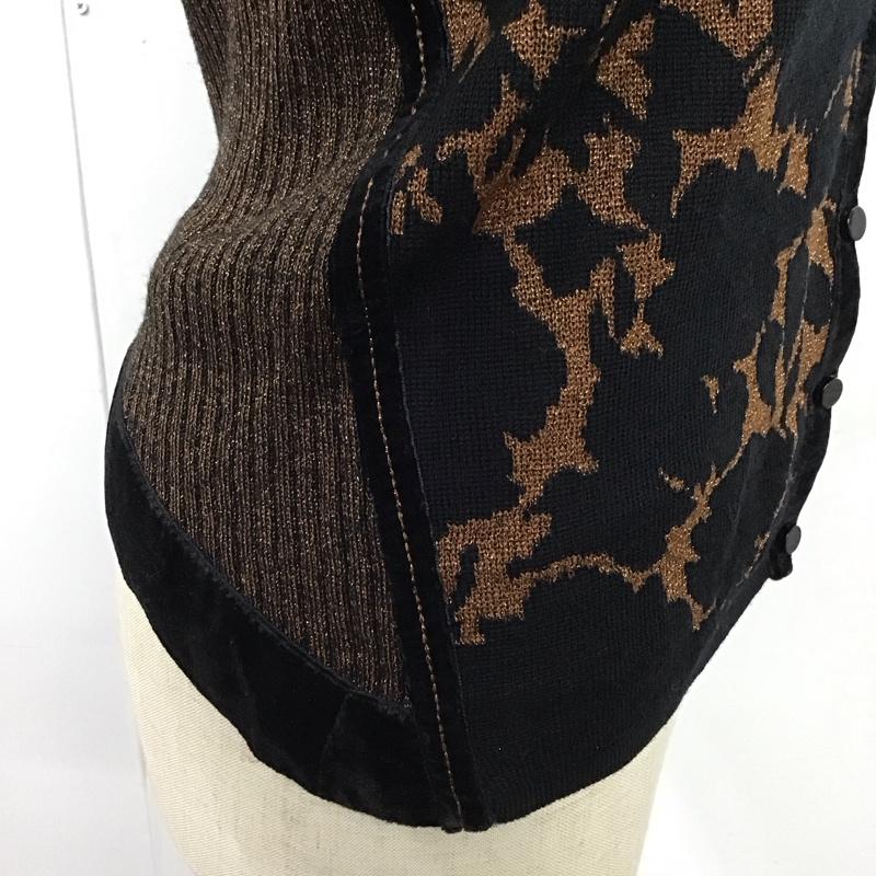 マークバイマークジェイコブス MARC by MARC JACOBS カーディガン 長袖 M1122754 12 ウール混 クルーネック XS  黒 / ブラック / X 茶 / ブラウン /  レディース USED 古着 中古 10116726