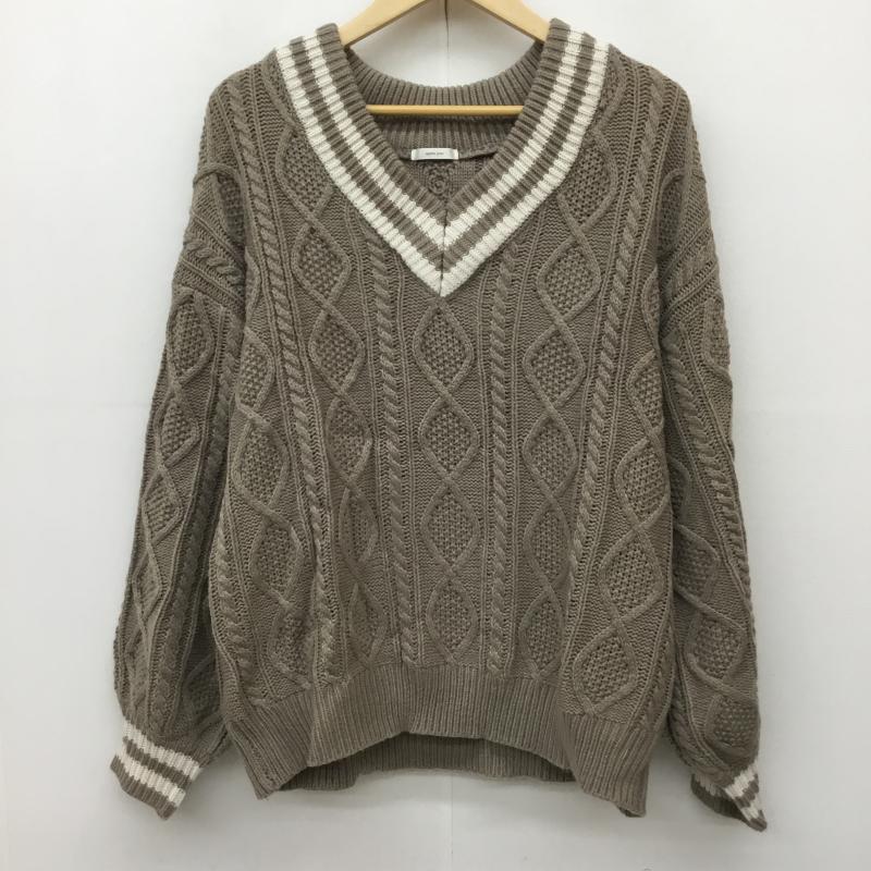 アプレジュール apres jour ニット、セーター 長袖 FREE 無地 茶 / ブラウン /  レディース USED 古着 中古 10139436