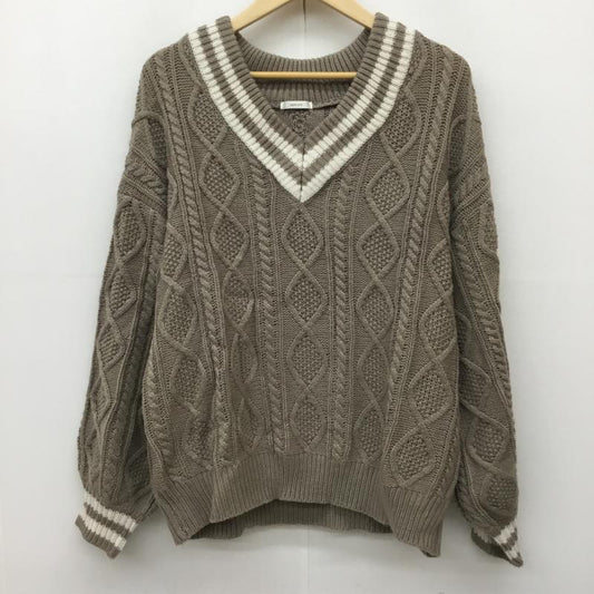 アプレジュール apres jour ニット、セーター 長袖 FREE 無地 茶 / ブラウン /  レディース USED 古着 中古 10139436