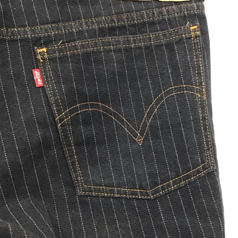 リーバイストラウスアンドコー Levi Strauss & co. パンツ デニム、ジーンズ デニムパンツ スリムパンツ カジュアルパンツ 34 ストライプ 黒 / ブラック /  メンズ USED 古着 中古 10141919