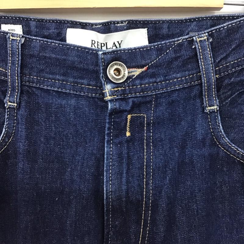 リプレイ REPLAY パンツ デニム、ジーンズ デニムパンツ スリムパンツ カジュアルパンツ 33インチ 無地 インディゴ / インディゴ /  メンズ USED 古着 中古 10148020