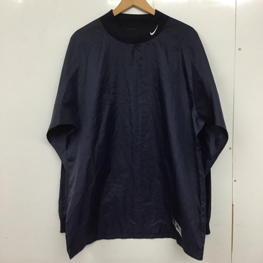 ナイキ NIKE カットソー 長袖 長袖カットソー 無地カットソー クルーネック スポーツウェア 00s XL ロゴ、文字 紺 / ネイビー /  メンズ USED 古着 中古 10134003