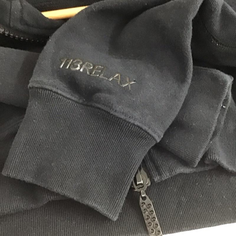 ウノピュウノウグァーレトレリラックス 1piu1uguale3 RELAX パーカー 長袖 ジップアップパーカー 長袖パーカー カジュアルスウェット L ロゴ、文字 黒 / ブラック /  メンズ USED 古着 中古 10149179