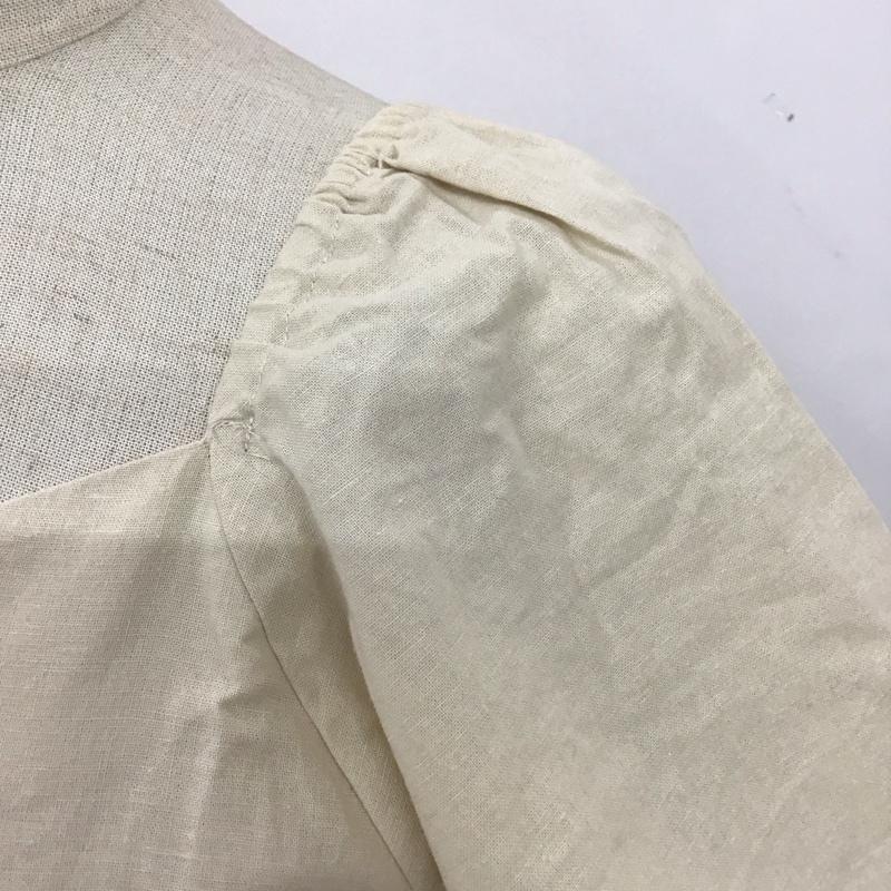 ナイスクラップ NICE CLAUP カットソー 半袖 半袖シャツカットソー ノーカラーシャツ 前開きシャツ FREE 無地 ベージュ / ベージュ /  レディース USED 古着 中古 10110899