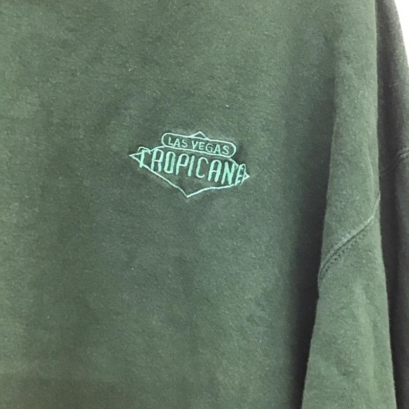 フルーツオブザルーム FRUIT OF THE LOOM トレーナー 長袖 長袖トレーナー スウェット クルーネック プルオーバー 古着 XL ロゴ、文字 緑 / グリーン /  メンズ USED 古着 中古 10140834