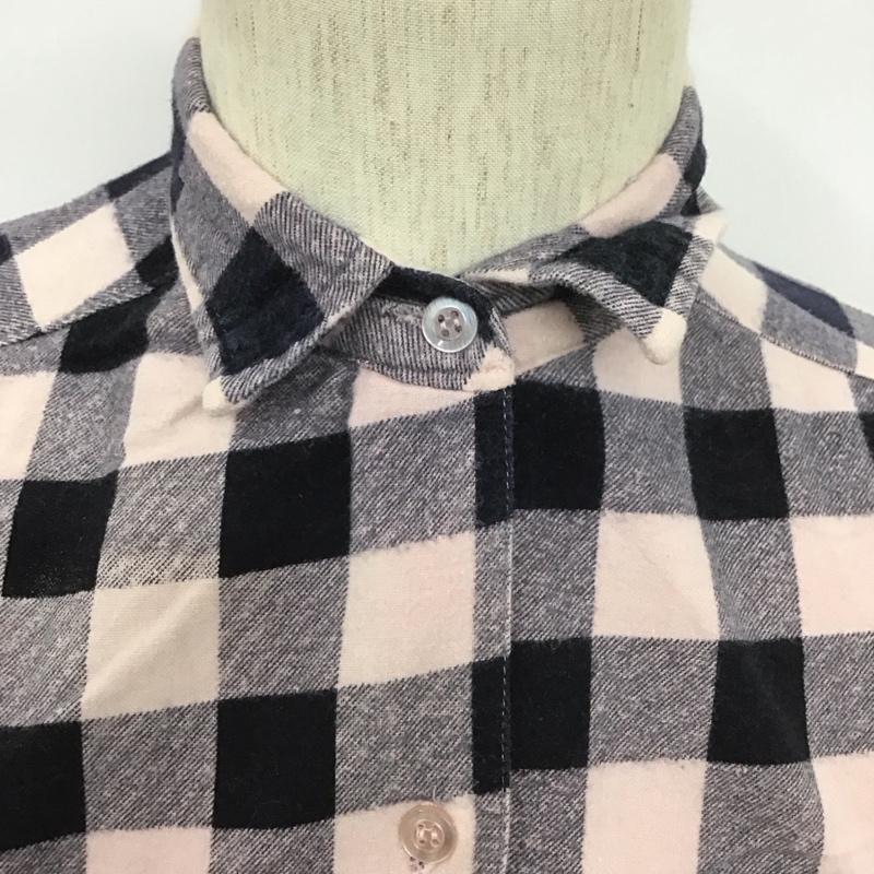 古着 USED シャツ、ブラウス 長袖 M チェック 黒 / ブラック / X 桃 / ピンク /  メンズ USED 古着 中古 10107047