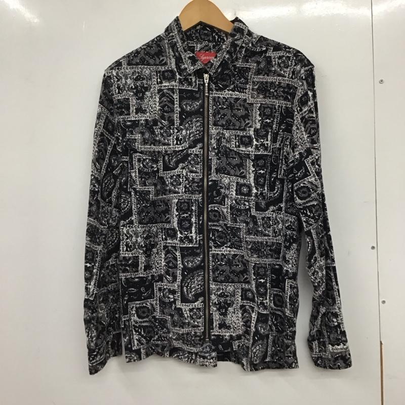 シュプリーム Supreme ジャケット、上着 ジャケット、ブレザー 16AW BrokenPaisleyFlannelZipShirt ジップアップジャケット S プリント 白 / ホワイト / X 黒 / ブラック / X 灰 / グレー /  メンズ USED 古着 中古 10140323