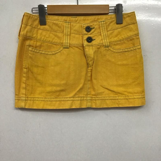 トミーガール tommy girl スカート ミニスカート S 無地 黄 / イエロー /  レディース USED 古着 中古 10146290