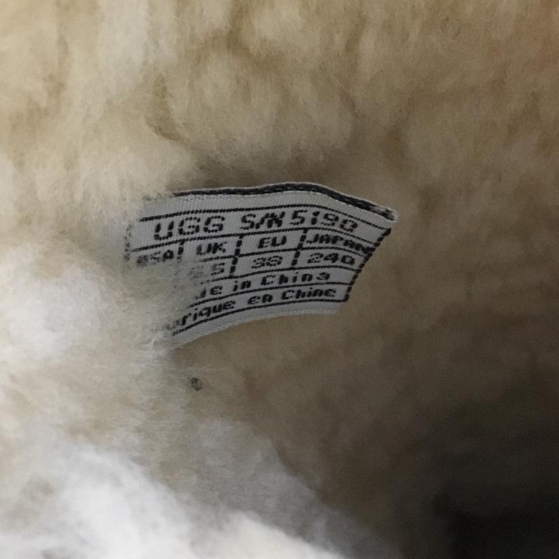 アグ UGG ブーツ 一般 5190 ムートン レースアップ 24cm 24.0cm ロゴ、文字 黒 / ブラック /  レディース USED 古着 中古 10144425