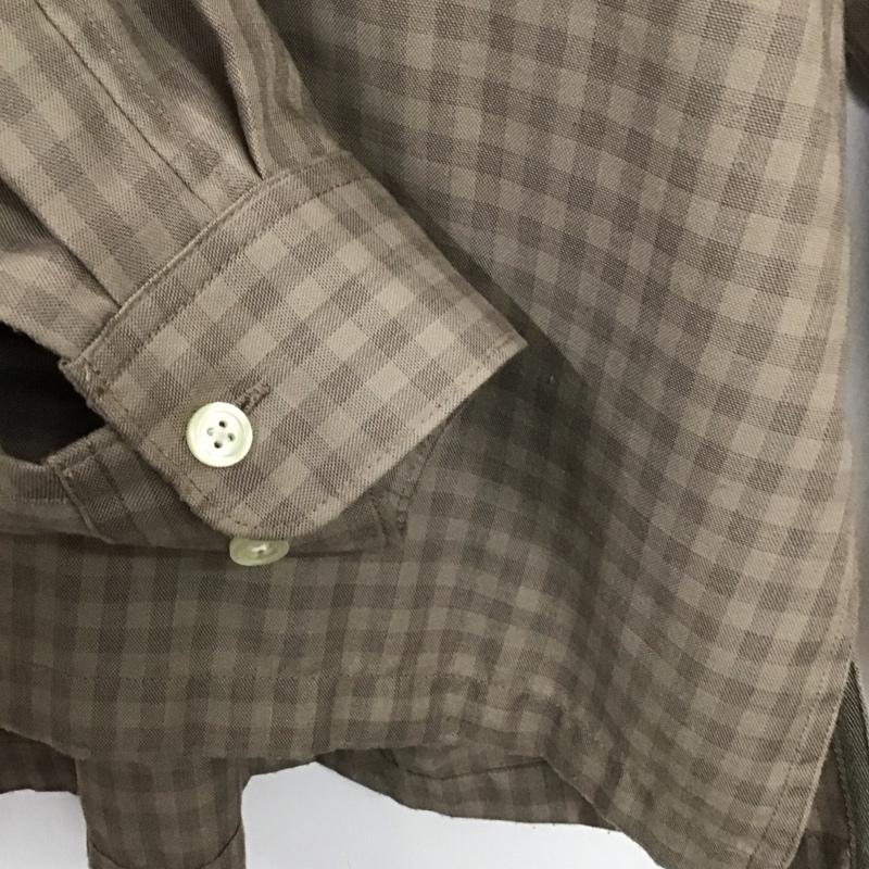ダイワ ピアサーティナイン DAIWA PIER39 シャツ、ブラウス 長袖 be-90024 TECHSPORTSOPENCOLLARSHIRTSLSMINIPLAIDS 長袖シャツ L チェック 茶 / ブラウン /  メンズ USED 古着 中古 10136881