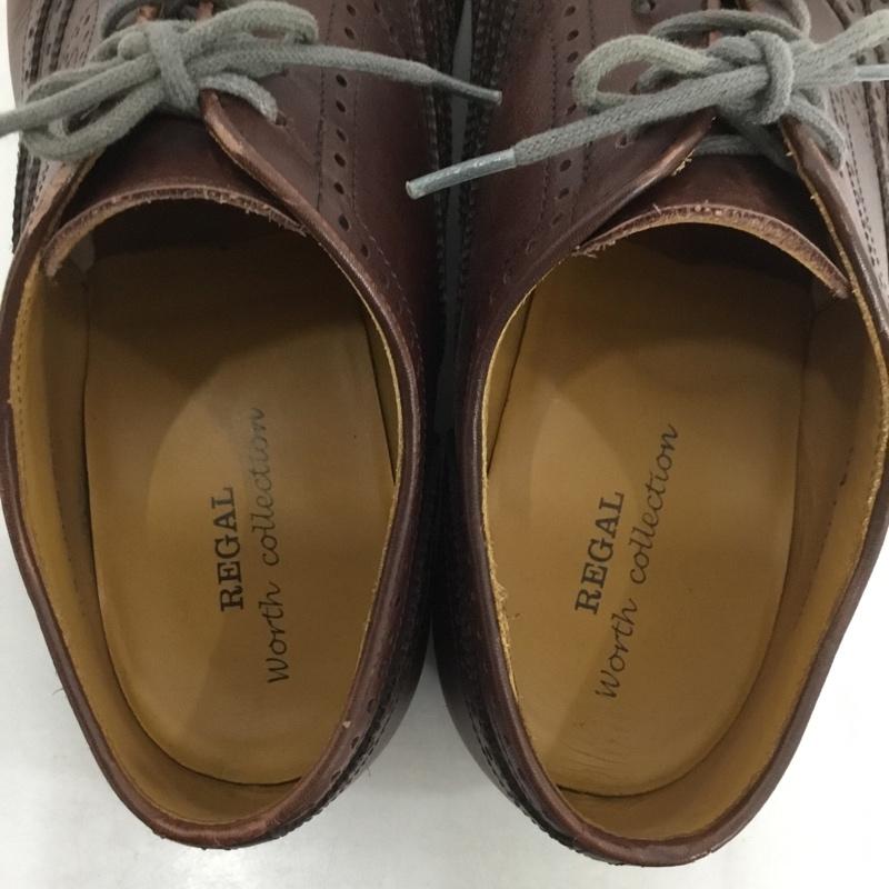 リーガル REGAL 革靴 革靴 J165 ウィングチップ メダリオン ビジネスシューズ 25.5 25.5cm  茶 / ブラウン /  メンズ USED 古着 中古 10140428