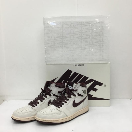 ナイキ NIKE スニーカー スニーカー DO7097–100 A Ma Maniere × Nike Air Jordan 1 Retro High OG Sail and Burgundy 28.0cm ロゴ、文字 白 / ホワイト / X 灰 / グレー / X ボルドー / ボルドー /  メンズ USED 古着 中古 10141695