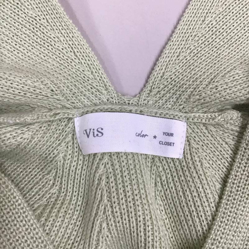 ビス ViS ニット、セーター 長袖 BVM-50080-A Vネック FREE 無地 薄緑 / ライトグリーン /  レディース USED 古着 中古 10123419