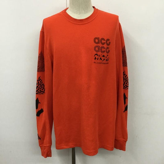 ナイキ エィシージー NIKE ACG Tシャツ 長袖 CD7657-634 長袖Tシャツ ロングスリーブカットソー スポーツウェア L ロゴ、文字 橙 / オレンジ /  メンズ USED 古着 中古 10110096