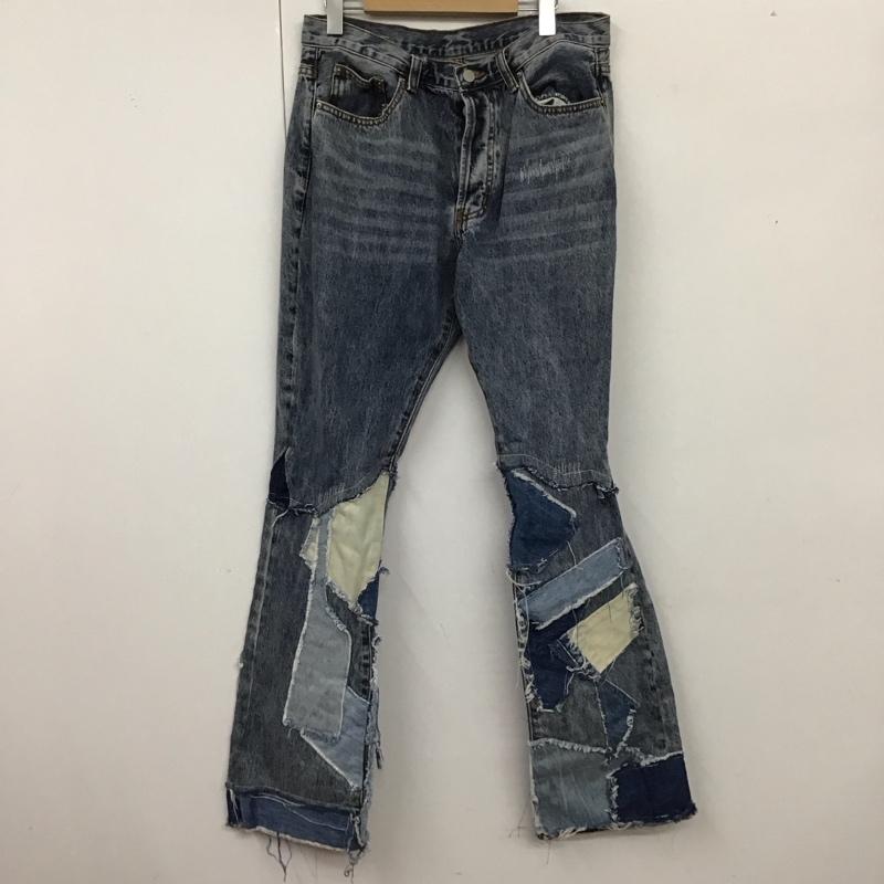 ミニマル mnml パンツ デニム、ジーンズ デニムパンツ スリムパンツ フレアパンツ ジーンズ 32インチ ダメージ加工 インディゴ / インディゴ /  メンズ USED 古着 中古 10118238