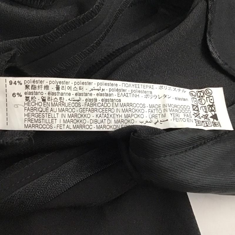 ザラ ZARA パンツ スラックス スラックスパンツ ワイドパンツ センタータックパンツ S 無地 黒 / ブラック /  レディース USED 古着 中古 10135578