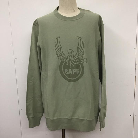 アベイシングエイプ A BATHING APE トレーナー 長袖 スウェット XXL ロゴ、文字 薄緑 / ライトグリーン /  メンズ USED 古着 中古 10107424