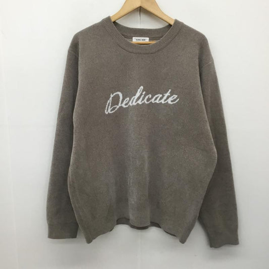 グローバルワーク GLOBAL WORK ニット、セーター 長袖 L ロゴ、文字 茶 / ブラウン /  レディース USED 古着 中古 10138248