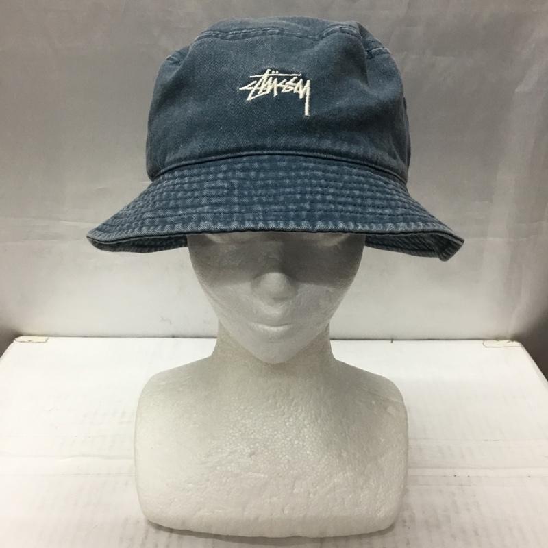 ステューシー STUSSY 帽子 ハット コットン バケットハット バケハ ロゴ、文字 水色 / ライトブルー /  メンズ USED 古着 中古 10109222