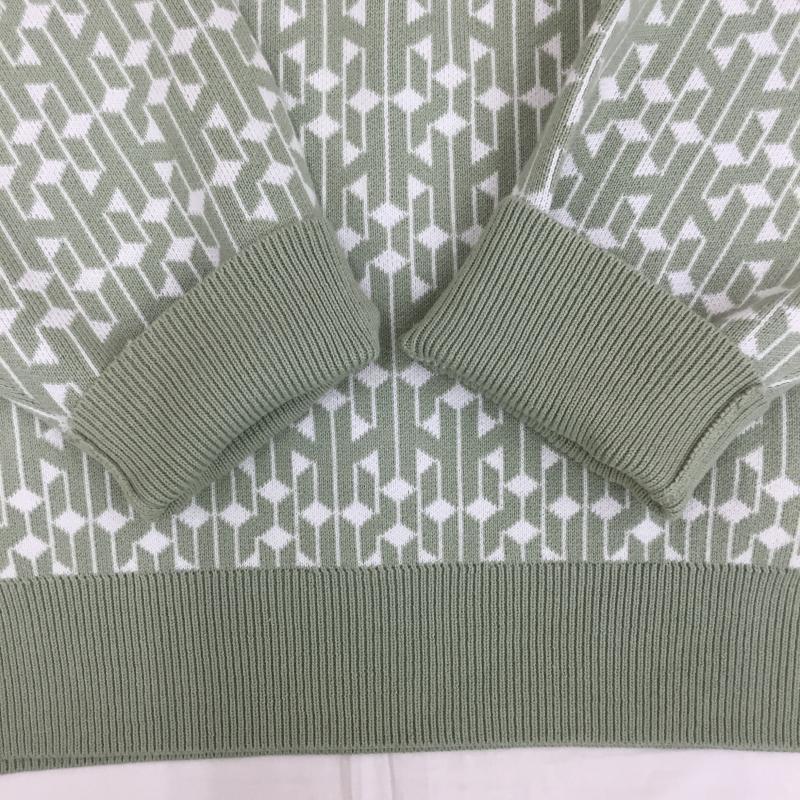 ハフ HUF ニット、セーター 長袖 L ロゴ、文字 緑 / グリーン / X 白 / ホワイト /  メンズ USED 古着 中古 10143903