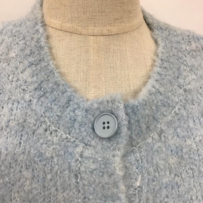 ザラ ZARA カーディガン 半袖 半袖ニットカーディガン 前開き S 刺繍 青 / ブルー /  レディース USED 古着 中古 10118528