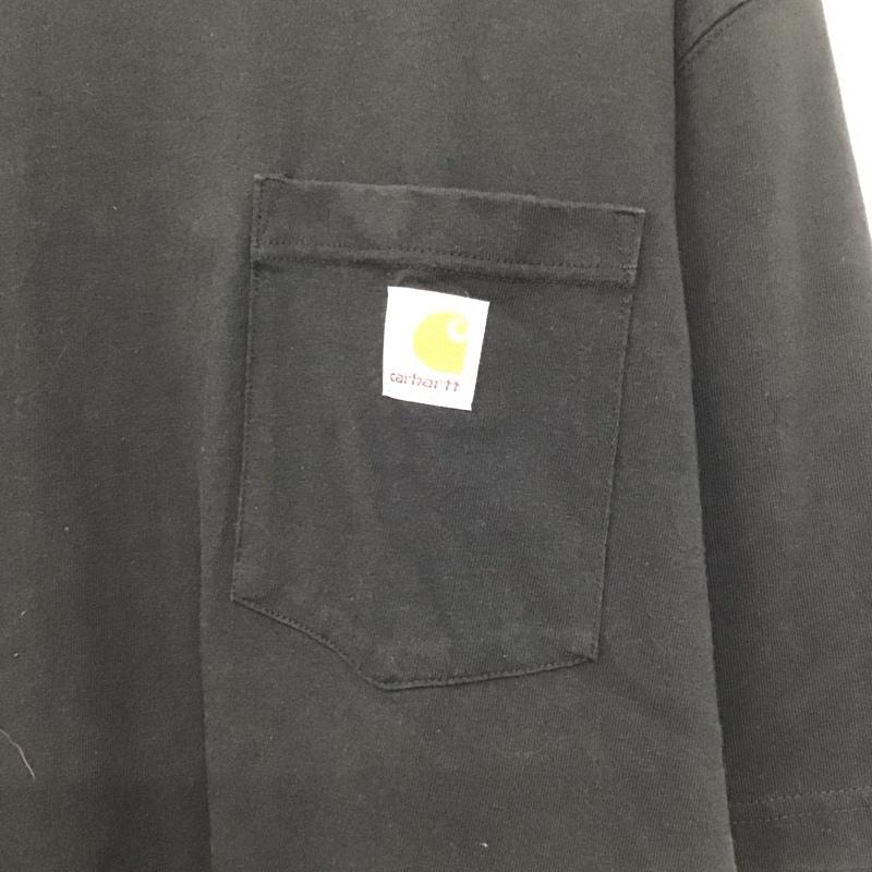 カーハート Carhartt Tシャツ 半袖 半袖カットソー プリントTシャツ クルーネックカットソー L ロゴ、文字 黒 / ブラック /  メンズ USED 古着 中古 10143245