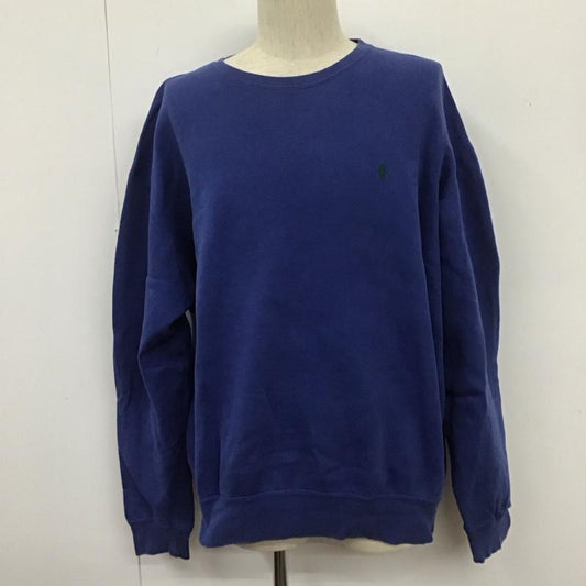 ポロバイラルフローレン Polo by RALPH LAUREN トレーナー 長袖 長袖トレーナー スウェット クルーネック リブスウェットカットソー L ロゴ、文字 青 / ブルー /  メンズ USED 古着 中古 10107014