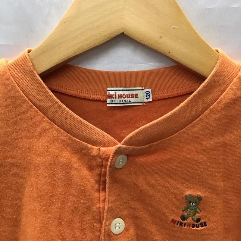 ミキハウス MIKIHOUSE Tシャツ 長袖 120cm 無地 橙 / オレンジ /  ガールズ USED 古着 中古 10116786