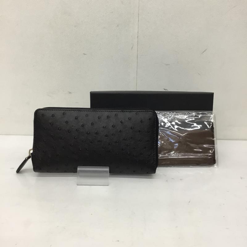 オーストリッチ ostrich 財布 長財布 松屋銀座　オーストリッチ  黒 / ブラック /  レディース USED 古着 中古 10140920