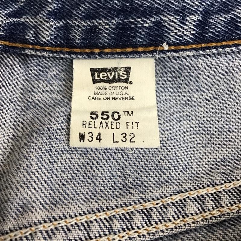 リーバイス Levi s パンツ デニム、ジーンズ 550 W34 L32 リラックスフィット 90年代 USA製 34インチ 無地 青 / ブルー /  メンズ USED 古着 中古 10113930