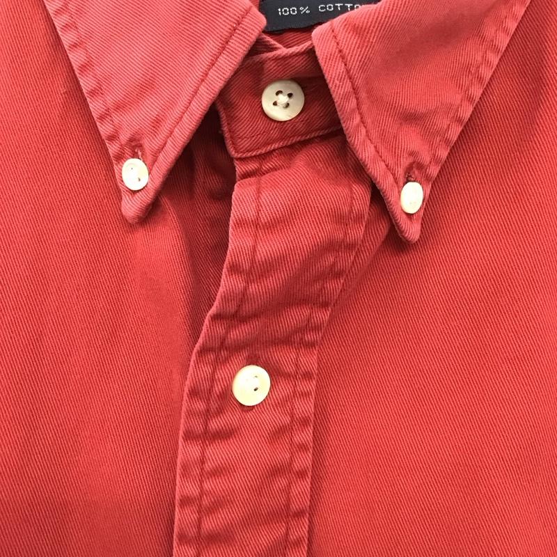 ラルフローレン RALPHLAUREN シャツ、ブラウス 長袖 長袖シャツ 無地シャツ カラーシャツ ボタンダウンシャツ ロゴ、文字 赤 / レッド /  メンズ USED 古着 中古 10133119